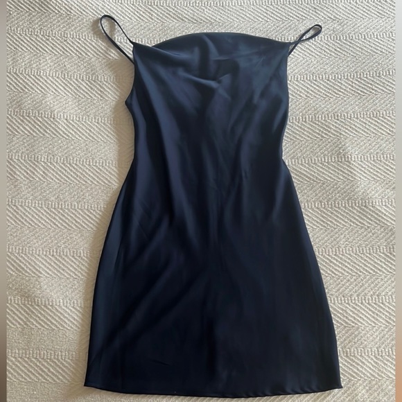 Urban Outfitters Navy Blue Mallory Cowl Neck Slip Dress| Size XS - Picture 2 of 4